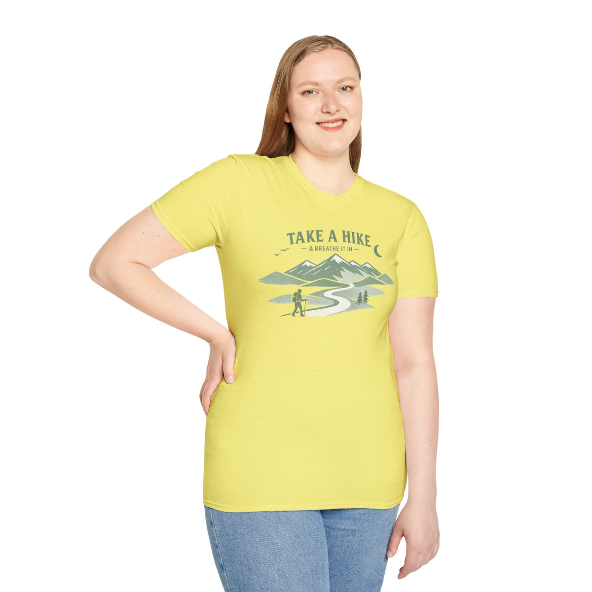 "Take A Hike & Breathe It In" Outdoor Hiking Graphic Tee