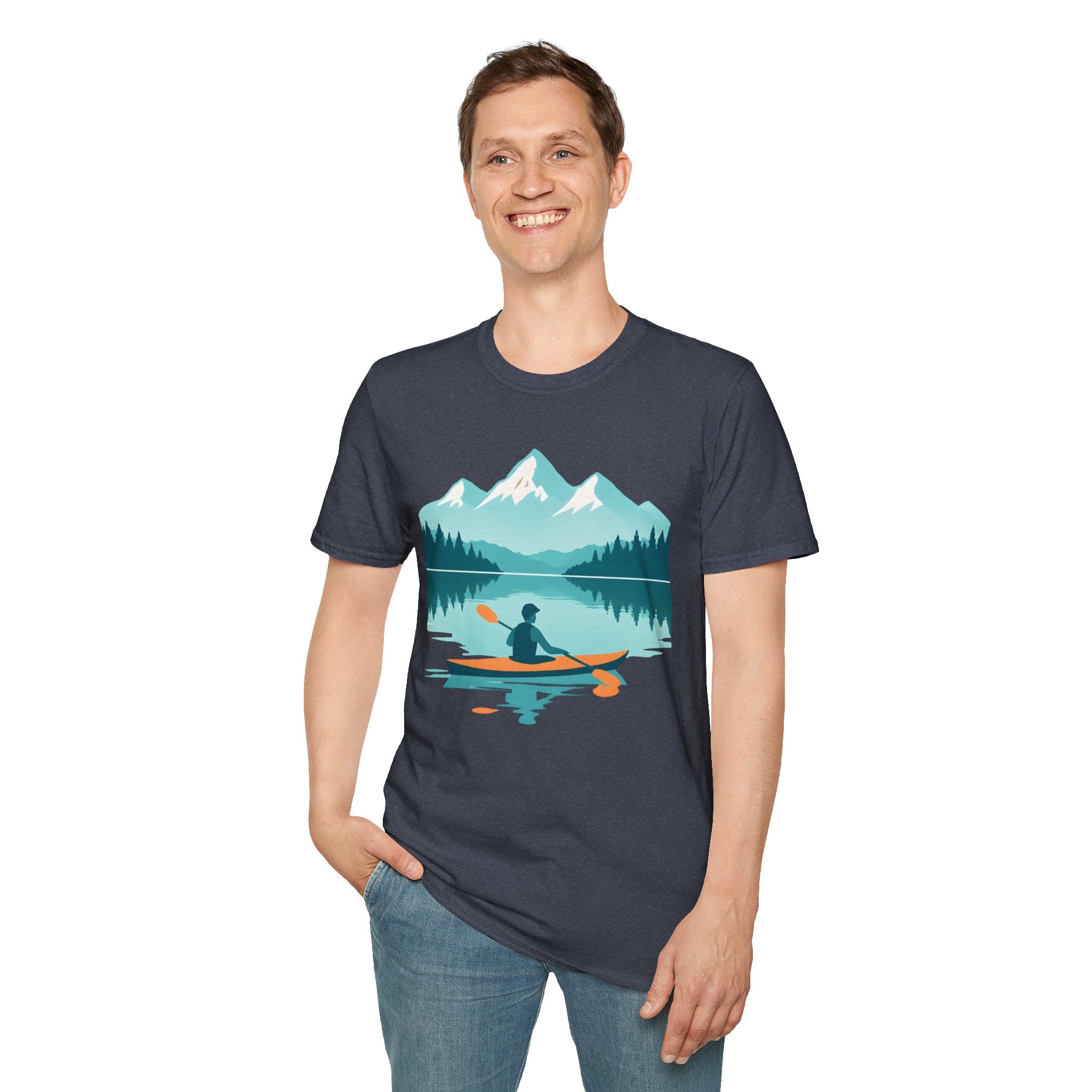 Kayaker on Serene Mountain Lake T-Shirt