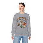 "Live For The Little Things" Bee, Daisy & Mushroom Retro Nature Design Crewneck Sweatshirt