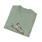 Chickadee Bird Tee — Watercolor Songbird T‑Shirt