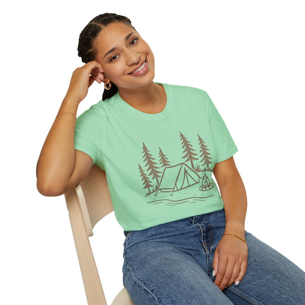 Camping Tent and Campfire T-Shirt