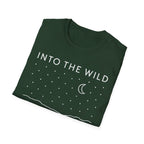 Into The Wild Canoe T-Shirt - Minimal Night Sky Lake Camping Tee