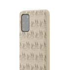 Biodegradable Phone Case — Eco-Friendly Forest Sketch Pattern