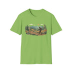 Hiker Mountain Sunset T-Shirt — Scenic Trail Adventure Tee