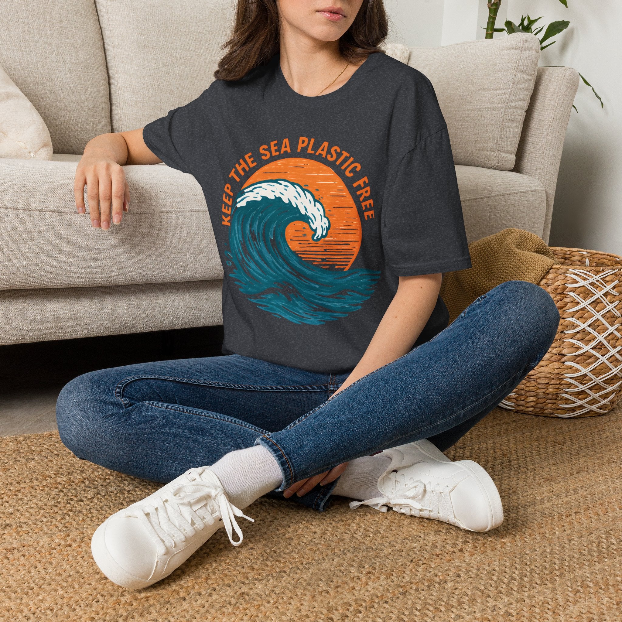 Keep the Sea Plastic Free T-Shirt — Ocean Conservation Wave Tee