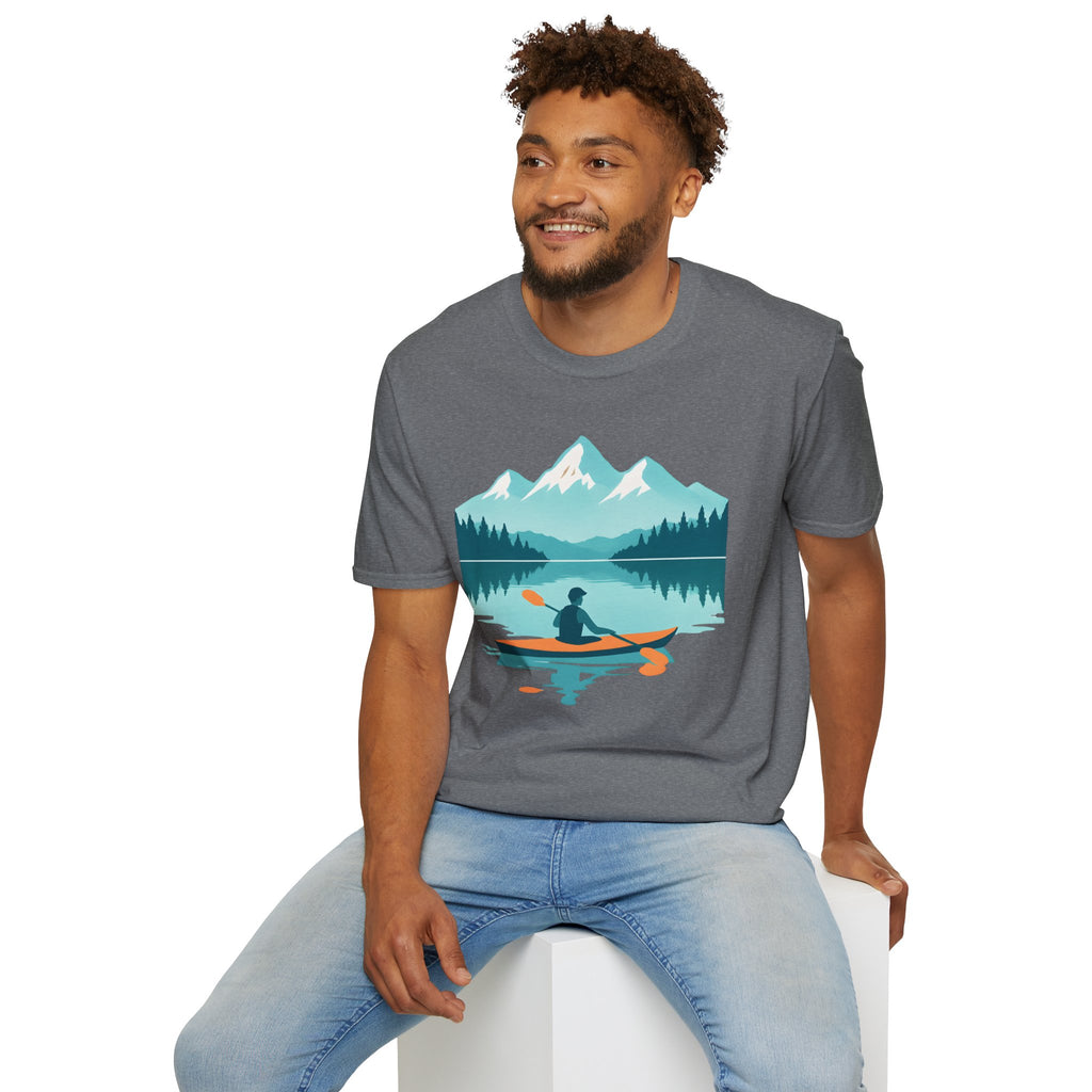 Kayaker on Serene Mountain Lake T-Shirt