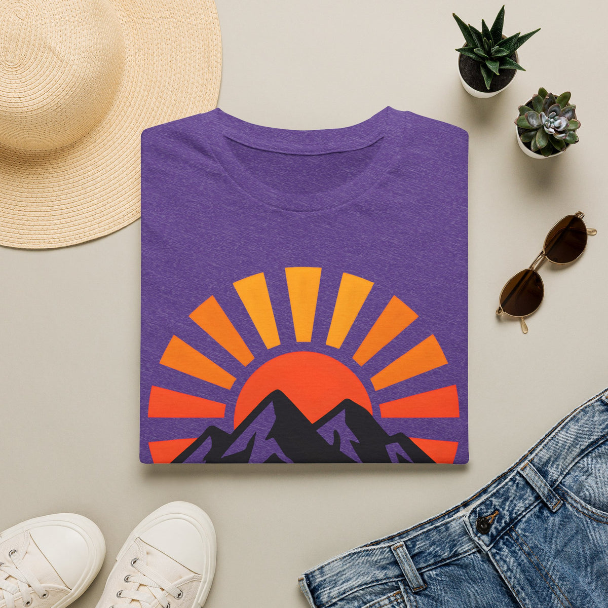 Chase The Sunrise Mountain T-Shirt — Sunrise & Peaks Graphic Tee