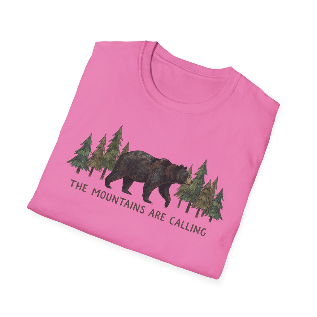 "The Mountains Are Calling" Bear and Pines T-Shirt — Outdoor Graphic Tee