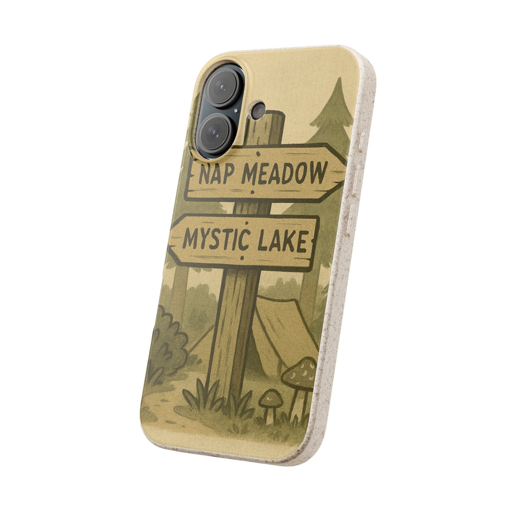 Biodegradable Phone Case — 'Nap Meadow' Mystic Lake Camping Design