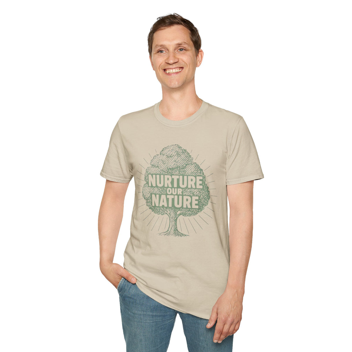 "Nurture Our Nature" Tree T-Shirt – Eco-Friendly Conservation Tee Shirt