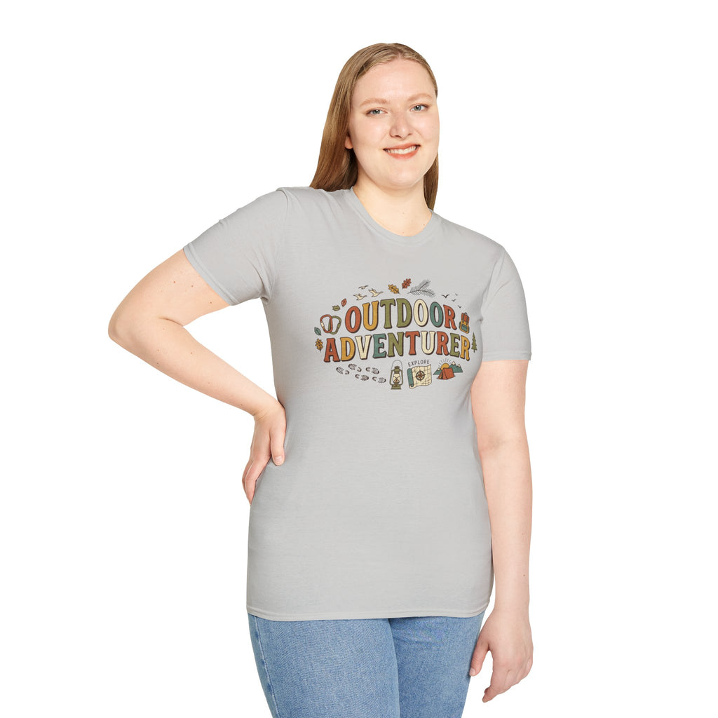 "Outdoor Adventurer" T‑Shirt Camping, Hiking & Exploration Graphic Tee Shirt