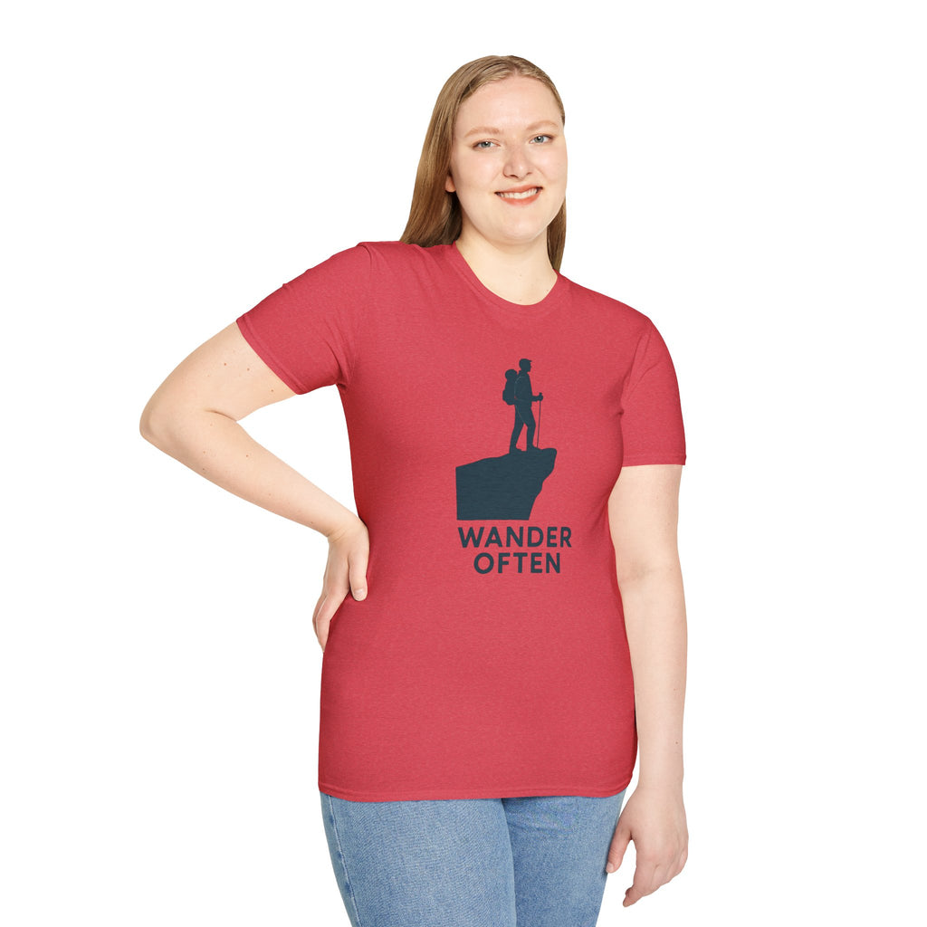 "Wander Often" Hiker on Cliff T-Shirt