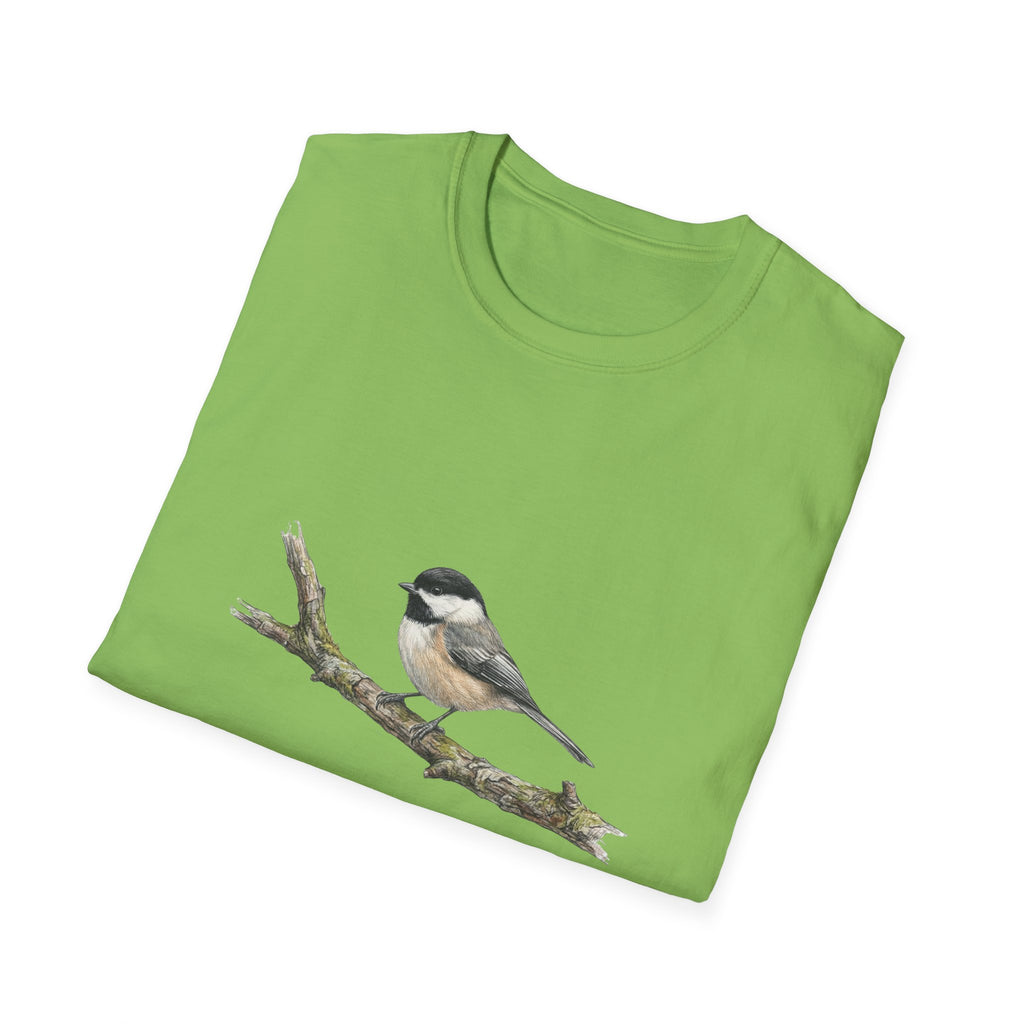 Chickadee Bird Tee — Watercolor Songbird T‑Shirt