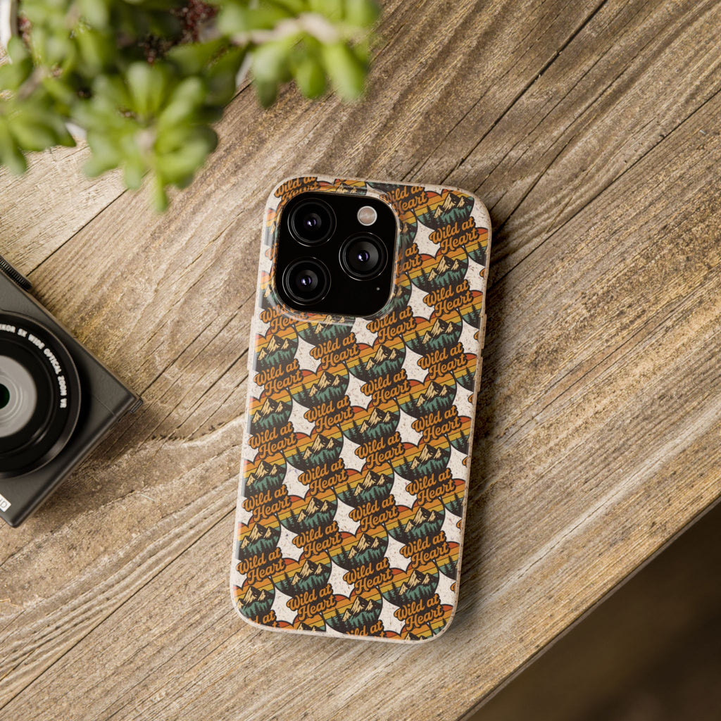 Eco-Friendly Phone Case — Vintage Camper Pattern Biodegradable iPhone Cover