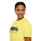 "The Mountains Are Calling" Bear and Pines T-Shirt — Outdoor Graphic Tee