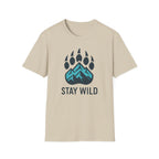 "Stay Wild" Bear Footprint Mountain Emblem T-Shirt