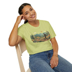 Hiker Mountain Sunset T-Shirt — Scenic Trail Adventure Tee