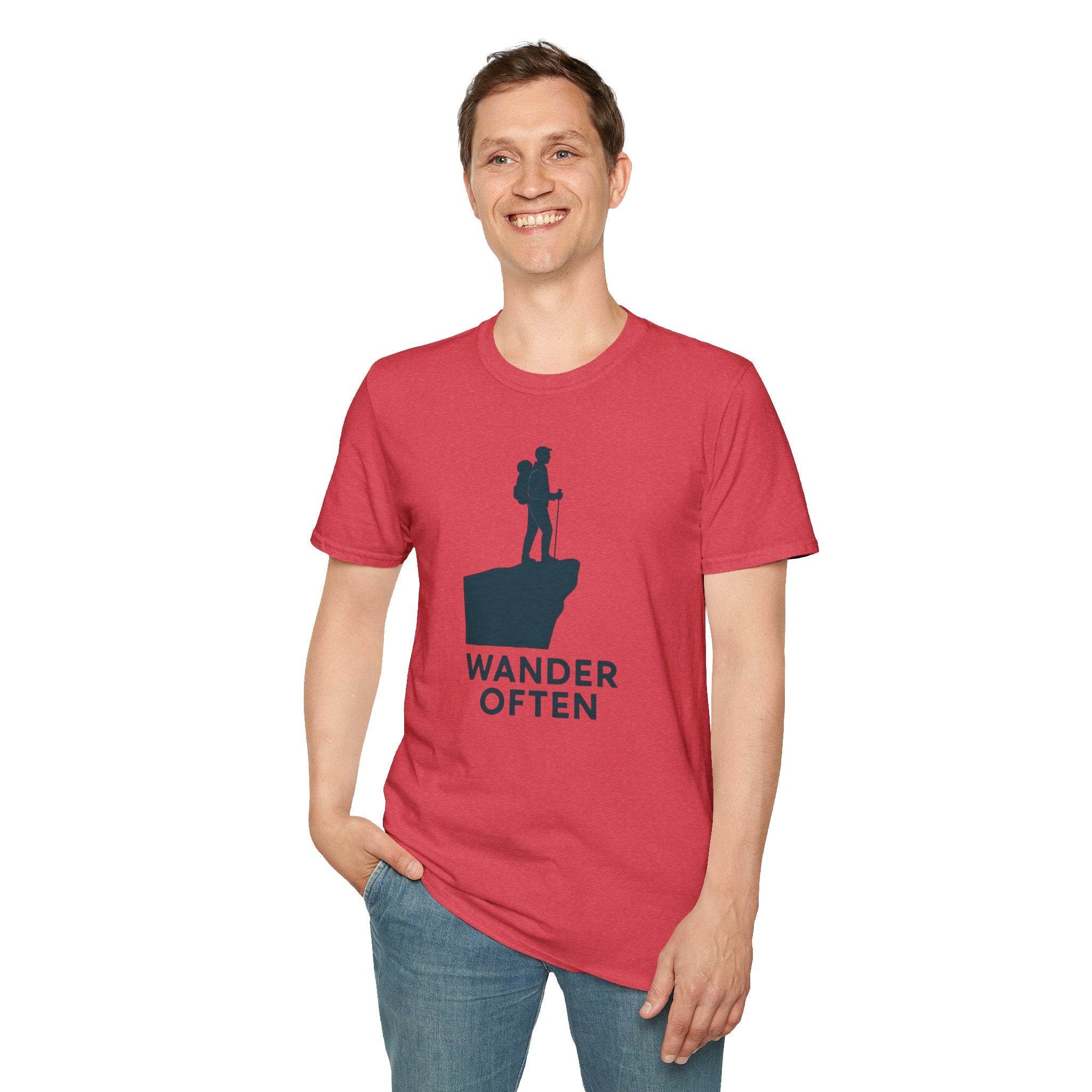 "Wander Often" Hiker on Cliff T-Shirt