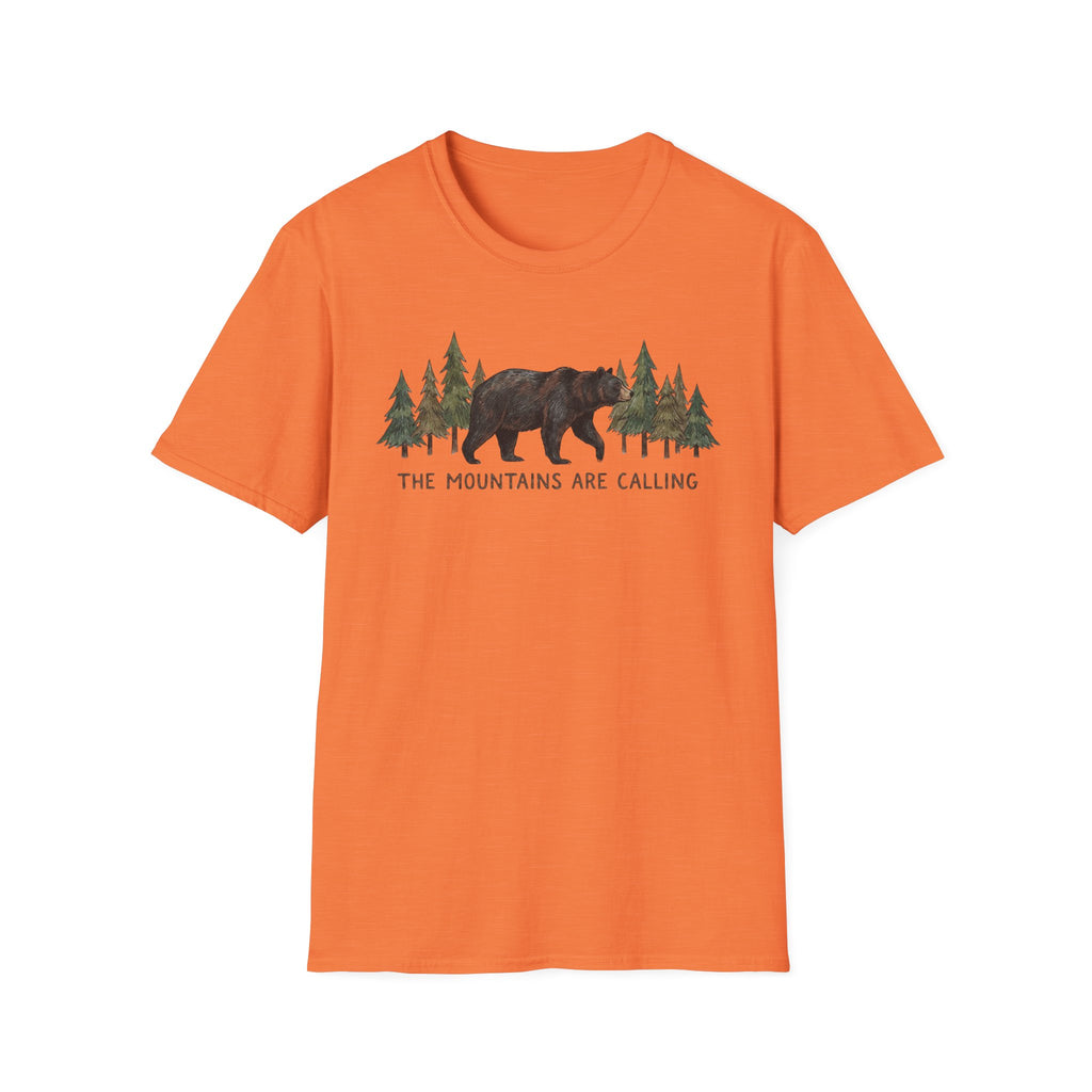 "The Mountains Are Calling" Bear and Pines T-Shirt — Outdoor Graphic Tee