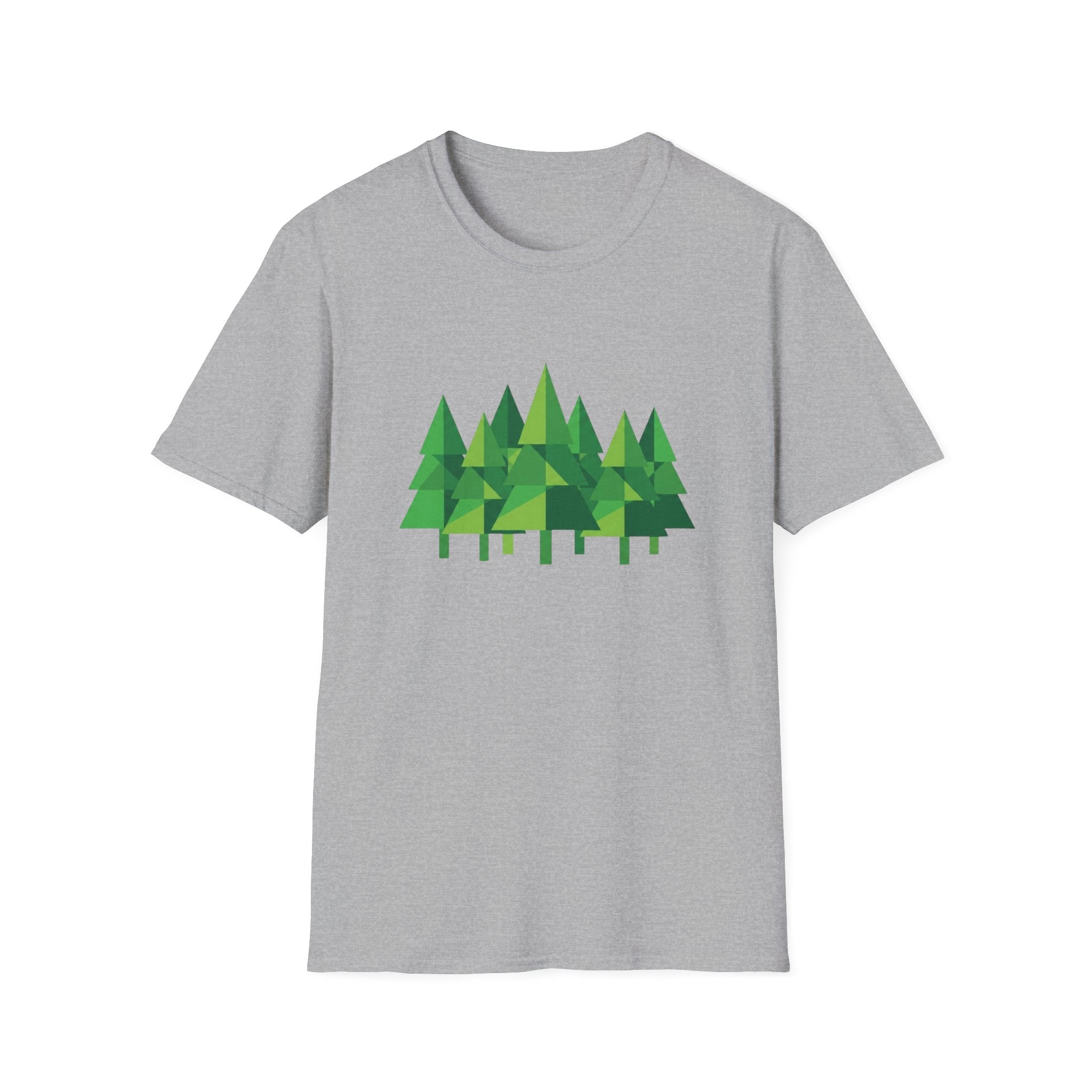 Forest Graphic T-Shirt — Minimal Green Pine Trees Tee