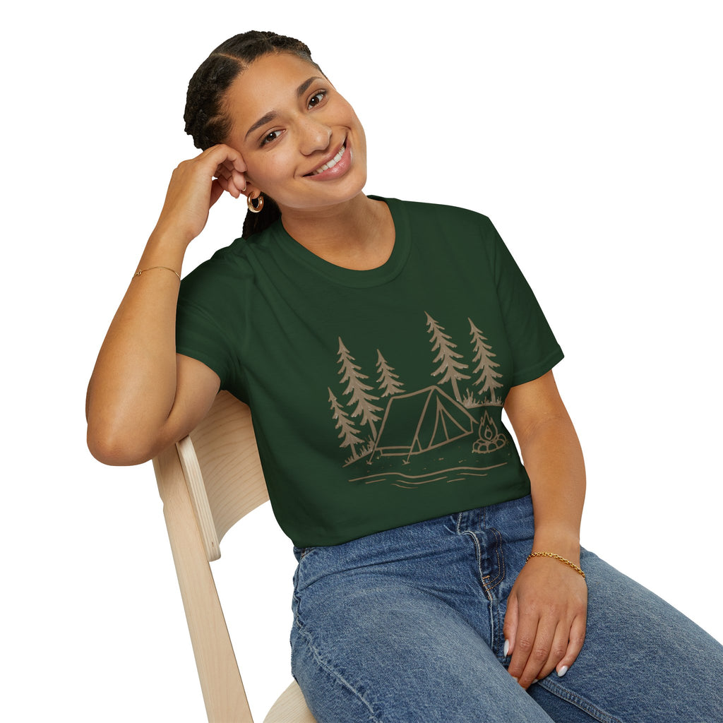 Camping Tent and Campfire T-Shirt