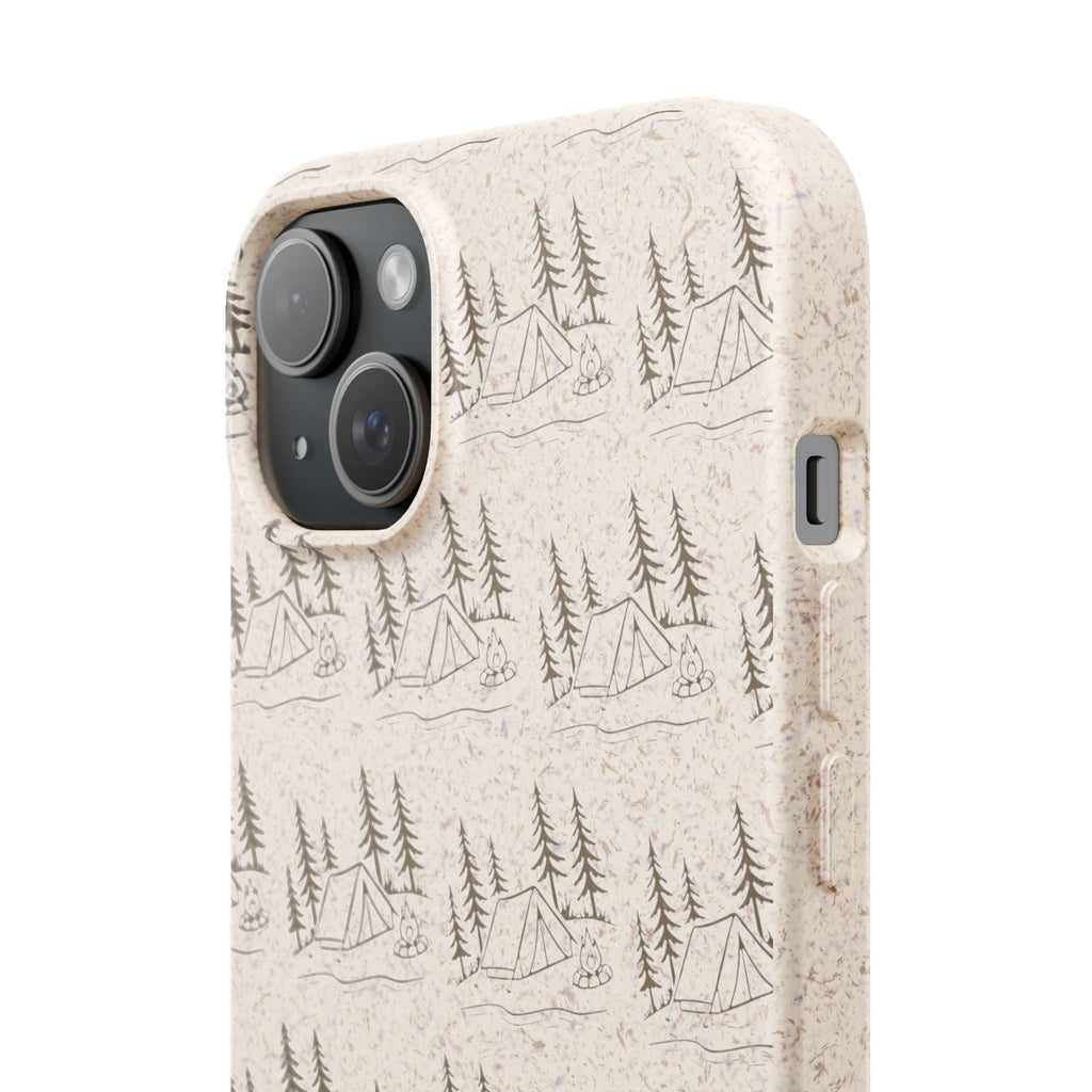 Biodegradable Phone Case — Eco-Friendly Forest Sketch Pattern
