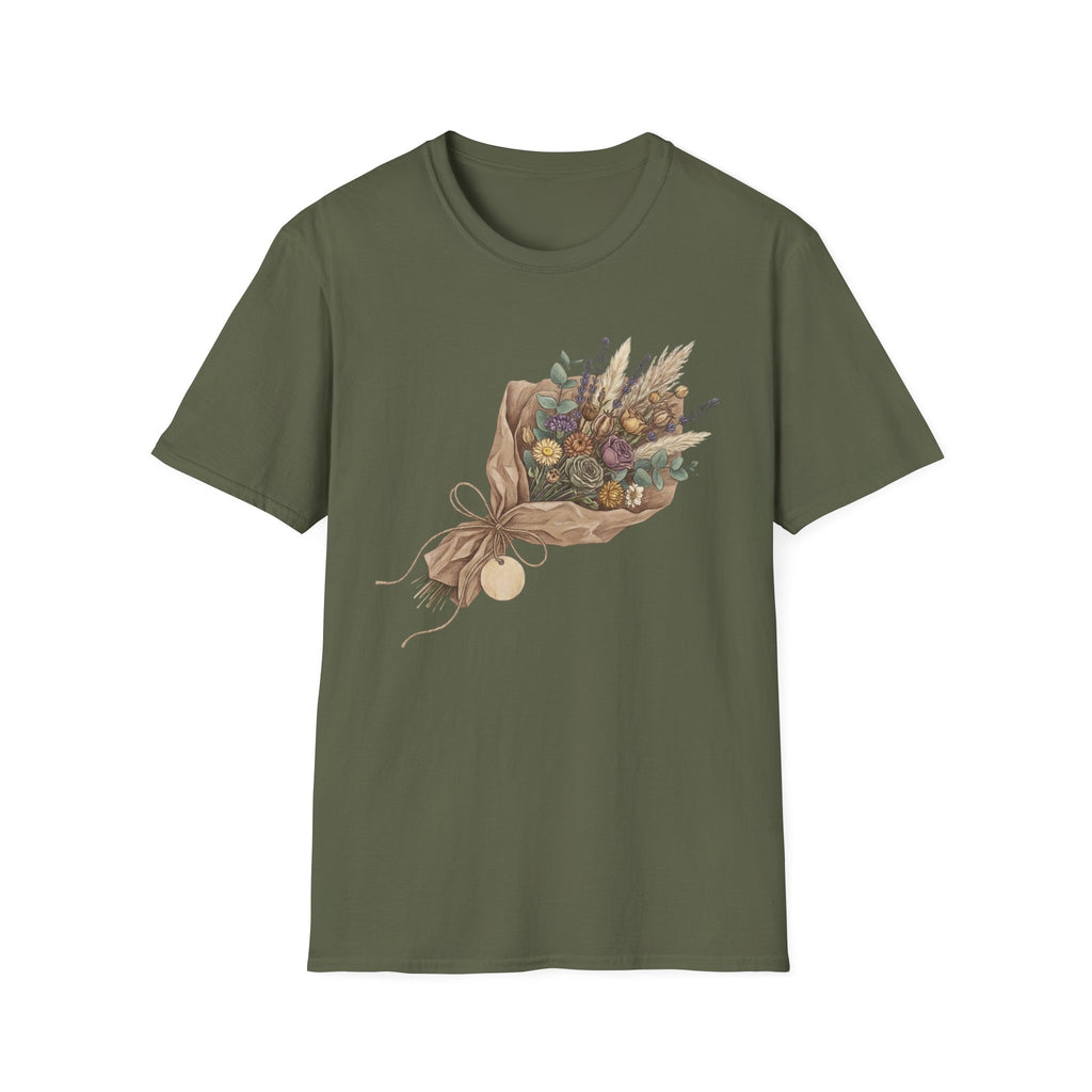 Floral Bouquet Graphic T-Shirt — Rustic Wildflower Bouquet Tee