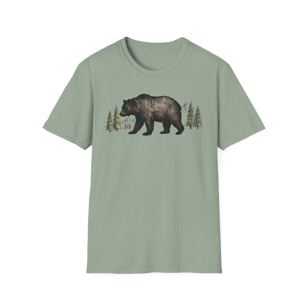 Bear & Forest T‑Shirt - Rustic Woodland Graphic Tee
