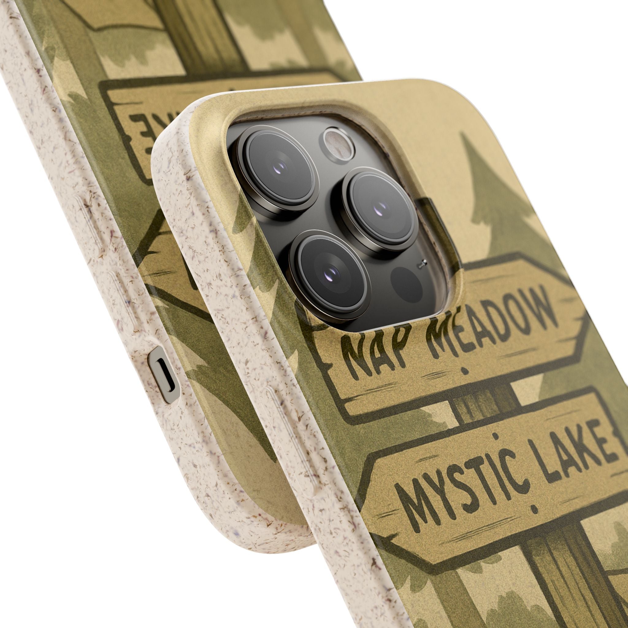 Biodegradable Phone Case — 'Nap Meadow' Mystic Lake Camping Design