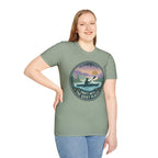 Kayak Sunset T‑Shirt — "Drift Into The Quiet Places" Outdoor Relaxation Tee