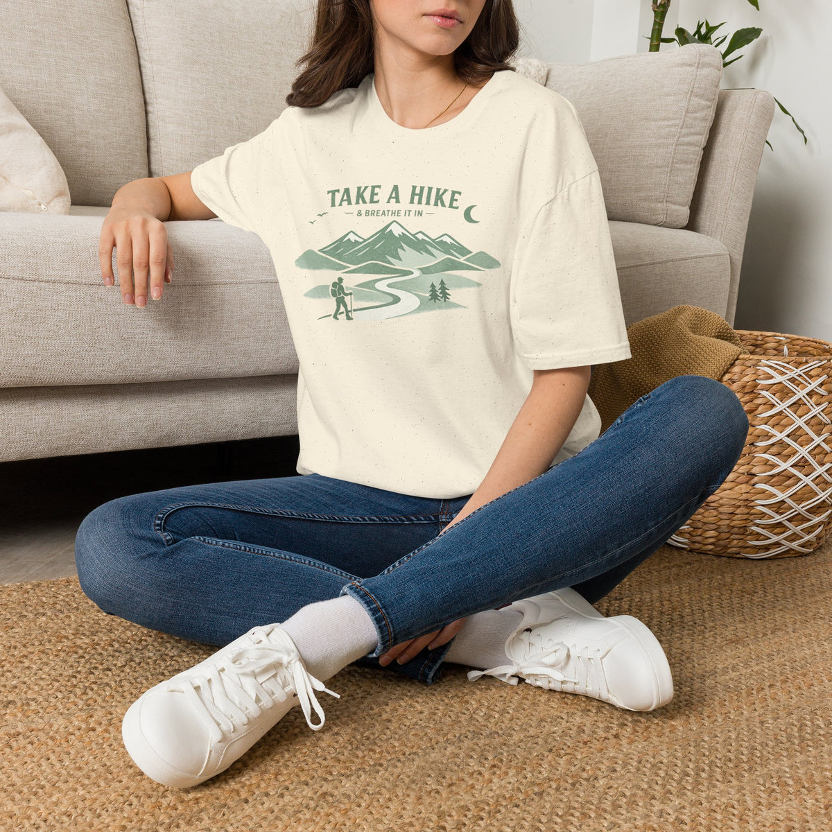 "Take A Hike & Breathe It In" Outdoor Hiking Graphic Tee