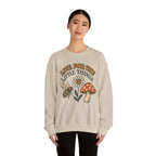 "Live For The Little Things" Bee, Daisy & Mushroom Retro Nature Design Crewneck Sweatshirt