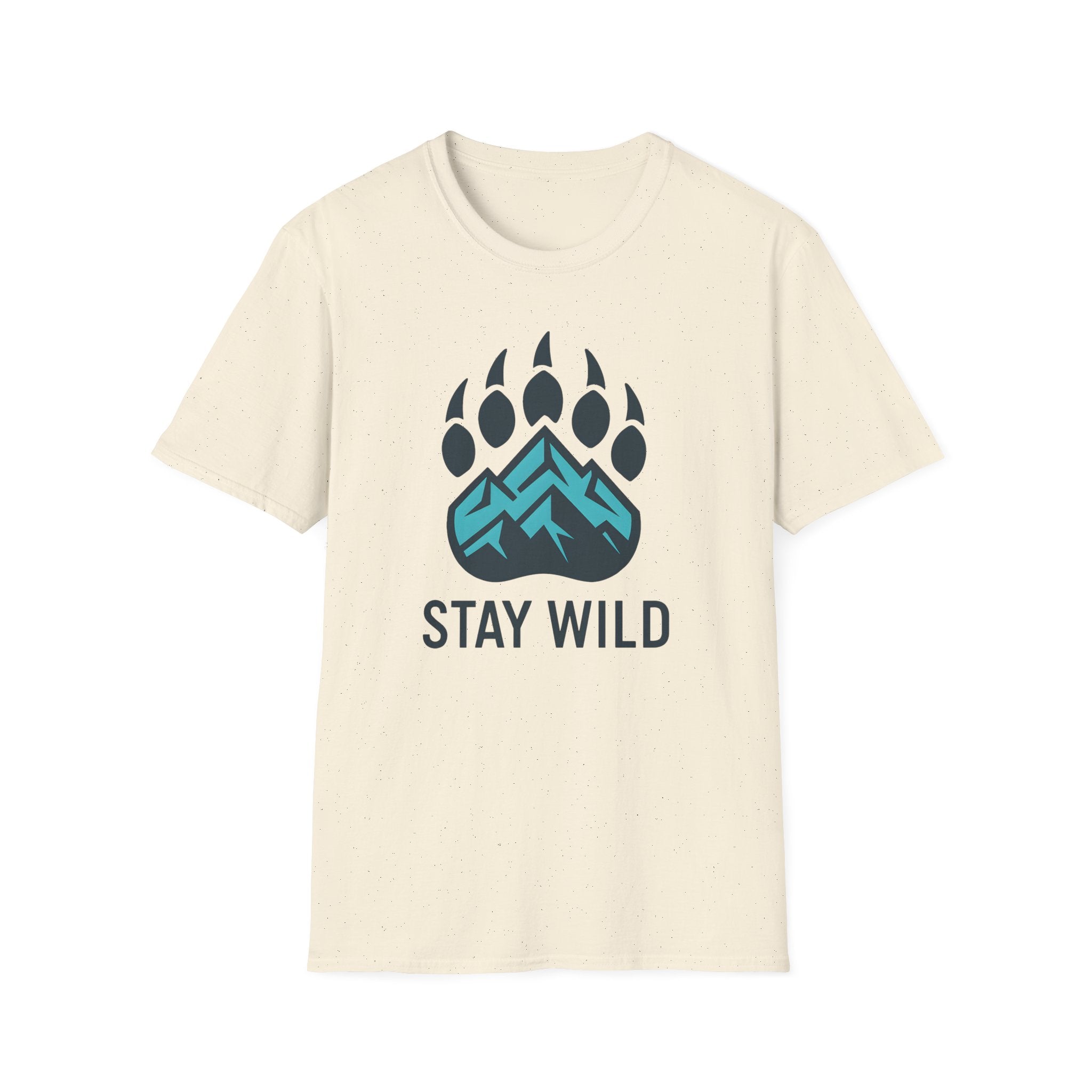 "Stay Wild" Bear Footprint Mountain Emblem T-Shirt