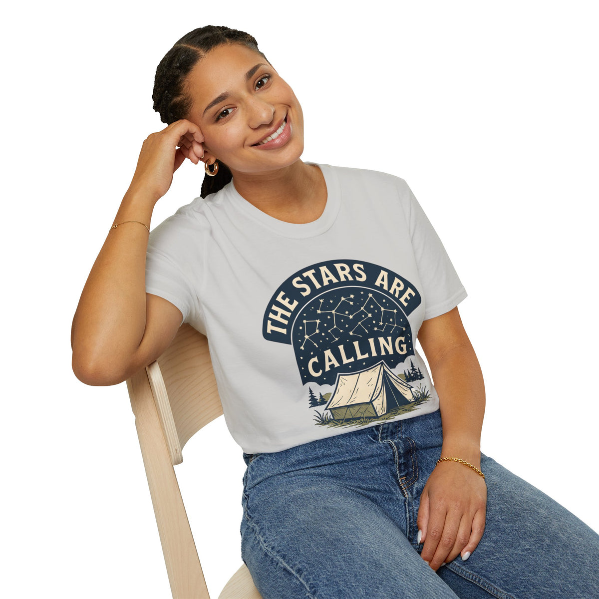 "The Stars Are Calling" Camping Tent Stargazing T-Shirt