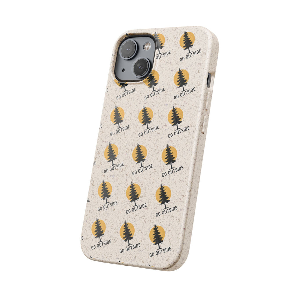 Biodegradable Phone Case — 'Go Outside' Recycled Eco-Friendly iPhone Cover