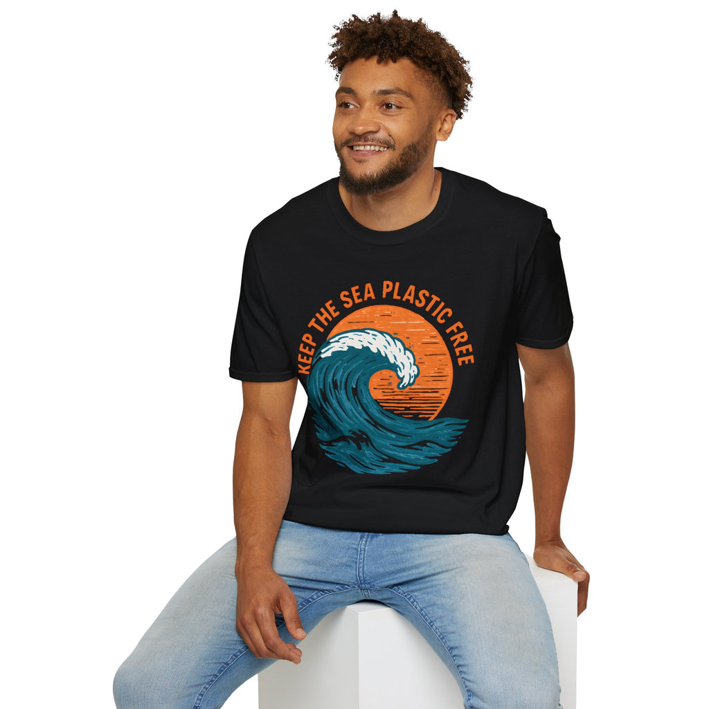 Keep the Sea Plastic Free T-Shirt — Ocean Conservation Wave Tee