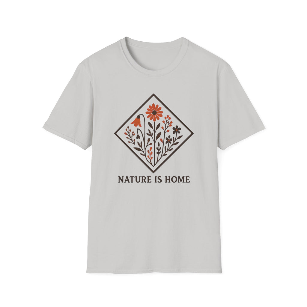 Floral Motif "Nature Is Home" T-Shirt