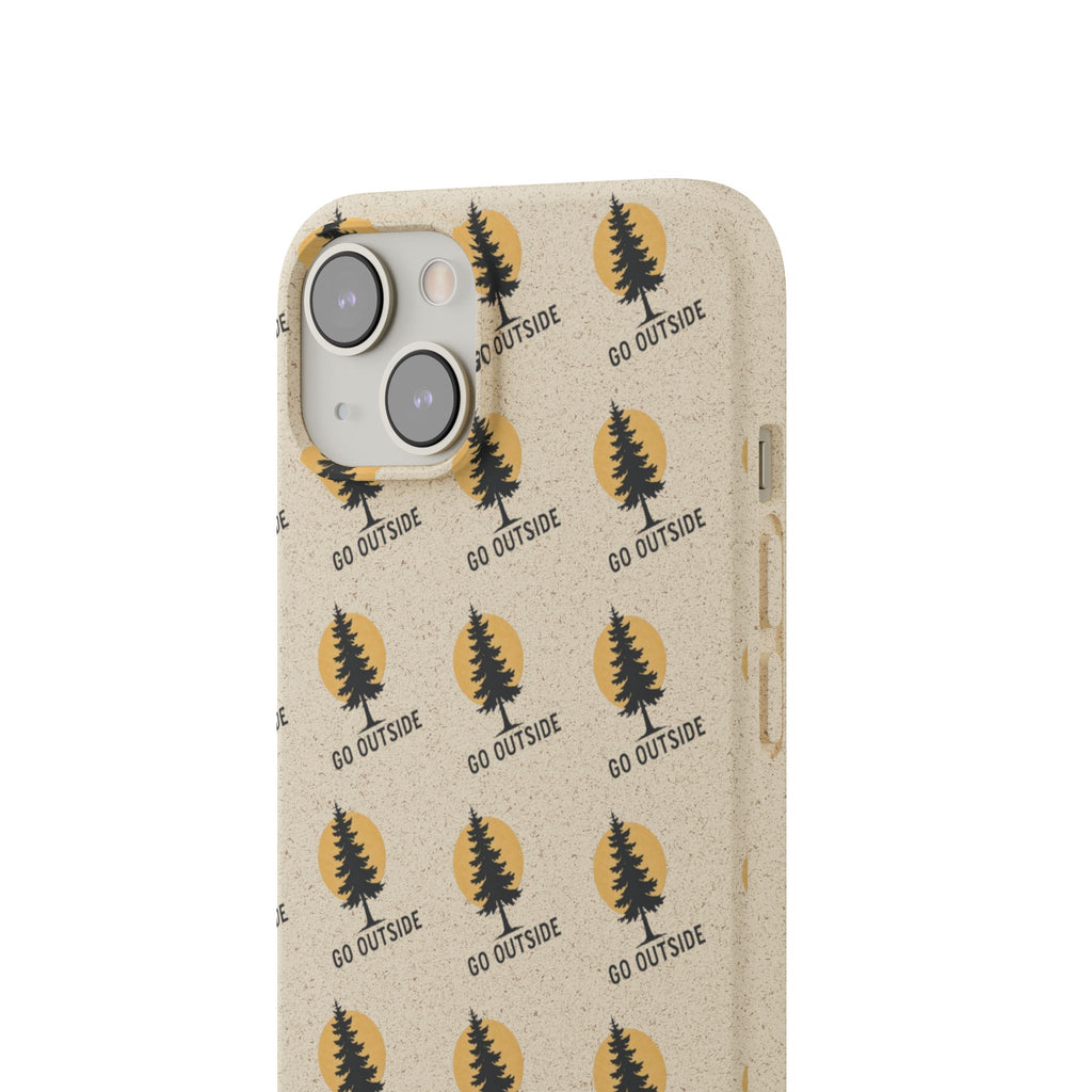 Biodegradable Phone Case — 'Go Outside' Recycled Eco-Friendly iPhone Cover