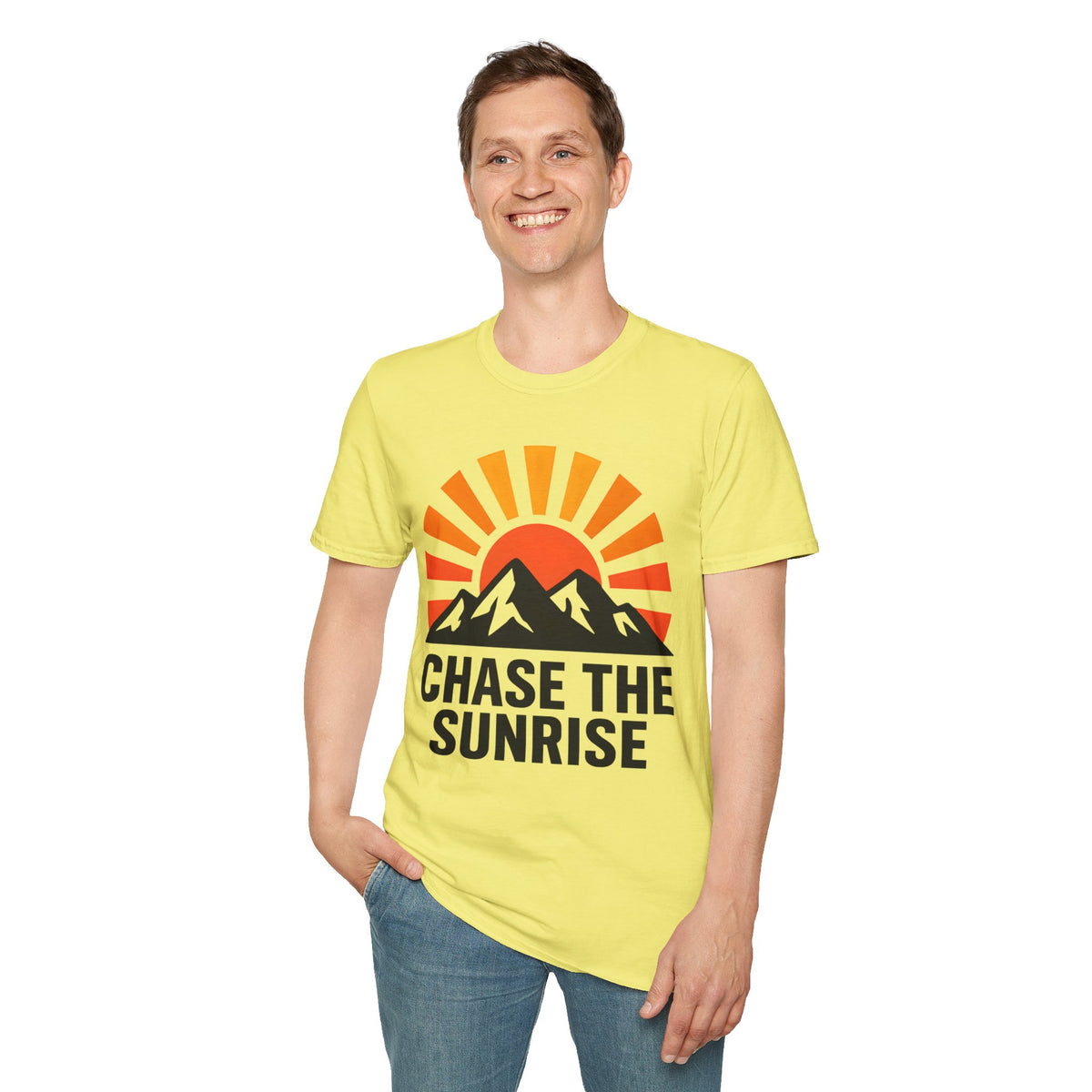 Chase The Sunrise Mountain T-Shirt — Sunrise & Peaks Graphic Tee