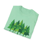 Forest Graphic T-Shirt — Minimal Green Pine Trees Tee
