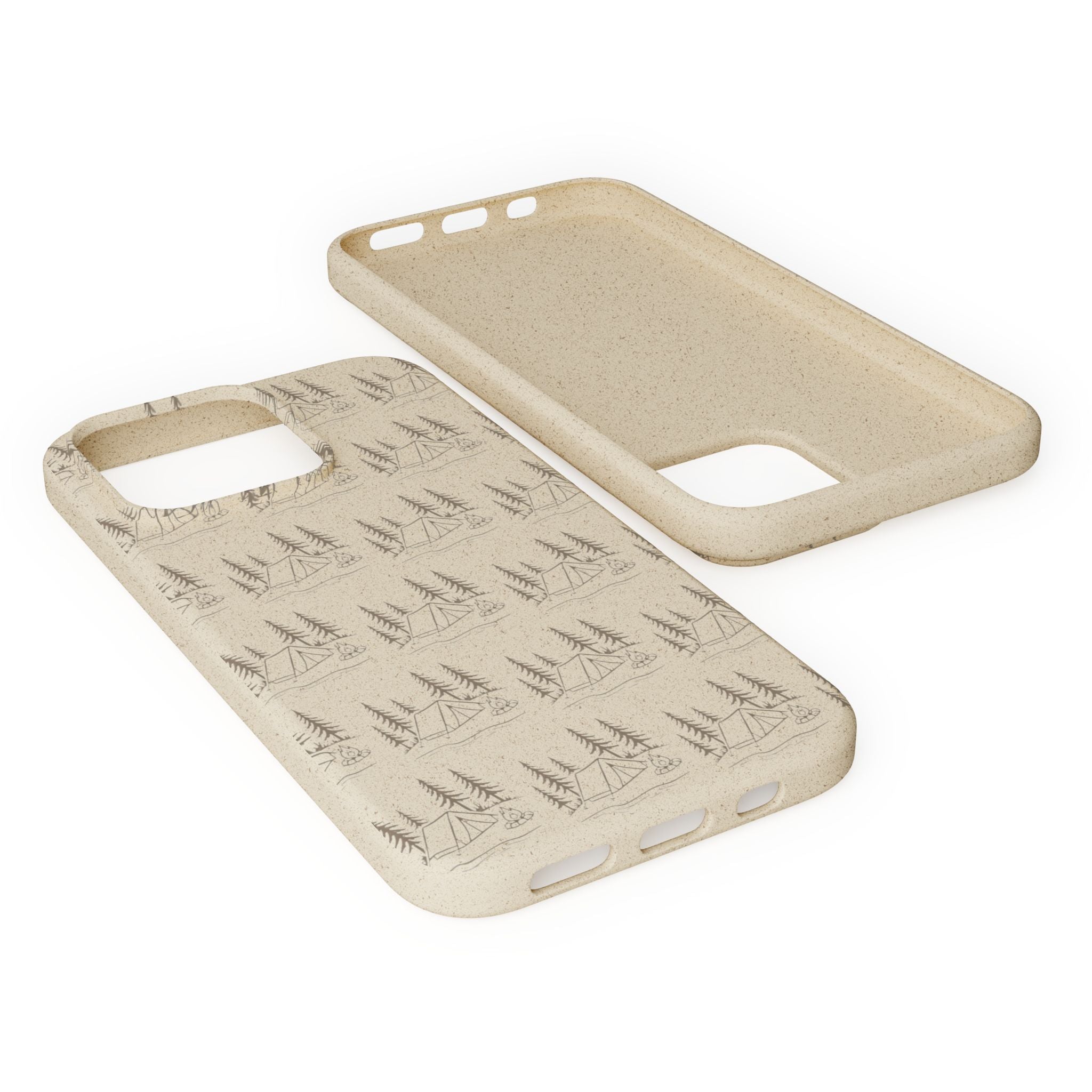 Biodegradable Phone Case — Eco-Friendly Forest Sketch Pattern