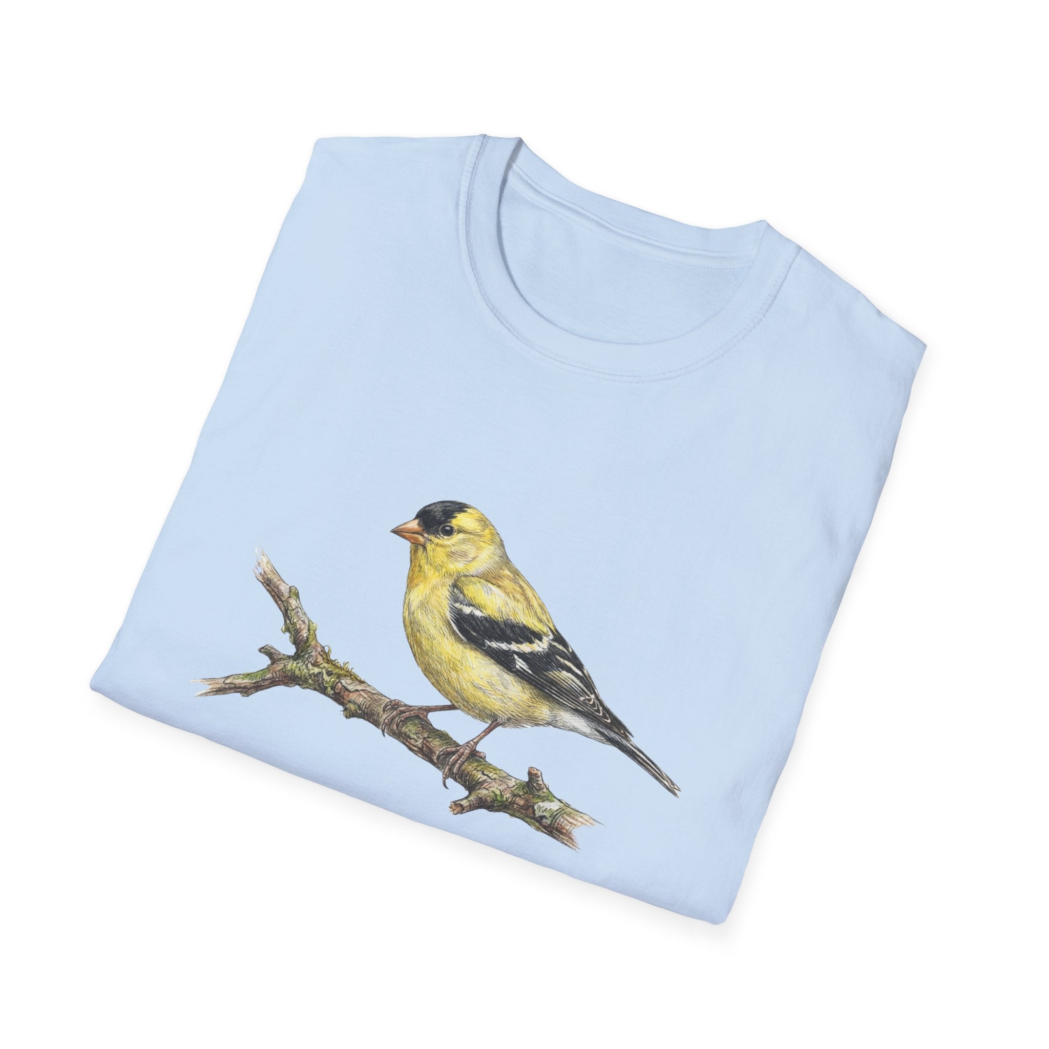 Goldfinch Bird T-Shirt – Vintage Watercolor Songbird Tee