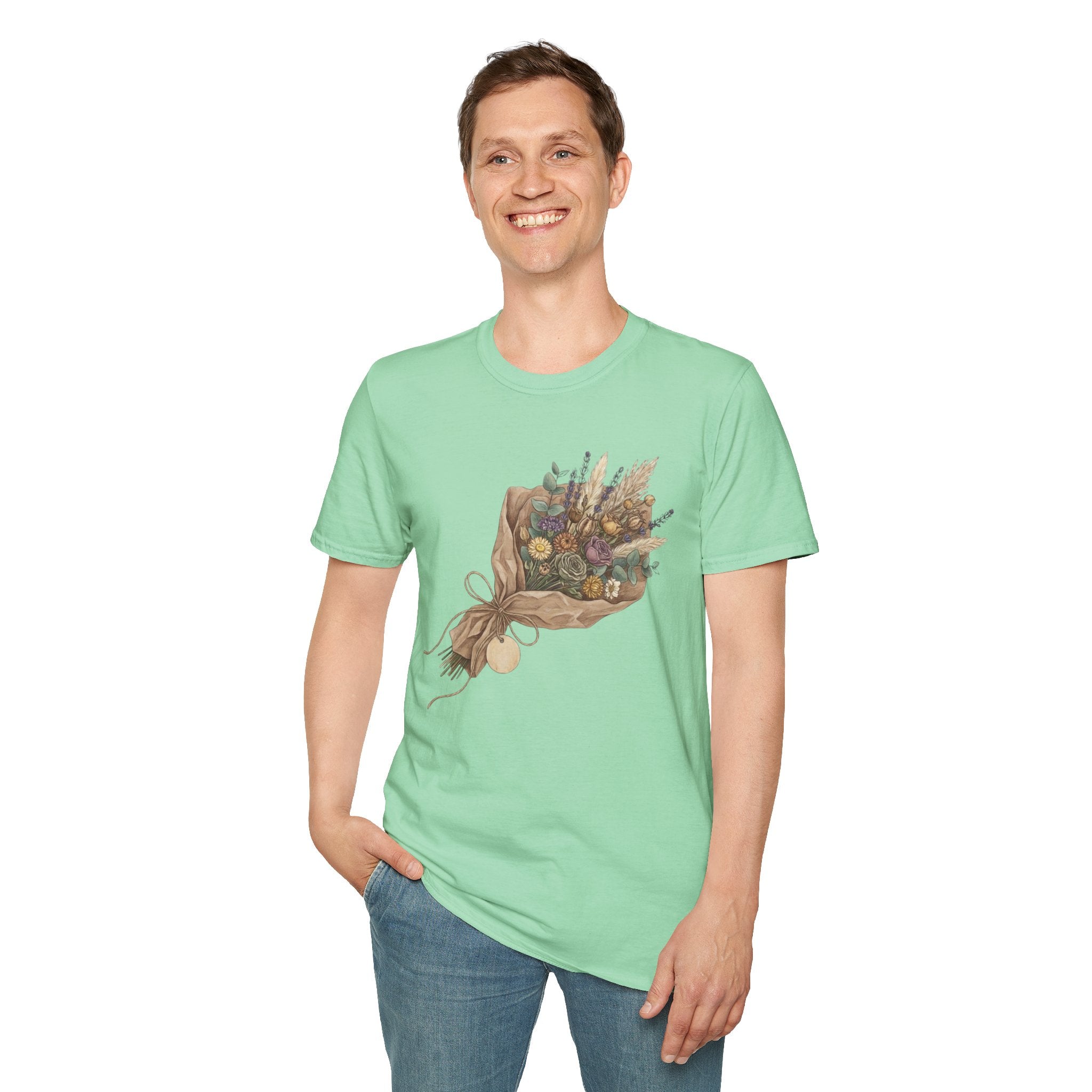 Floral Bouquet Graphic T-Shirt — Rustic Wildflower Bouquet Tee