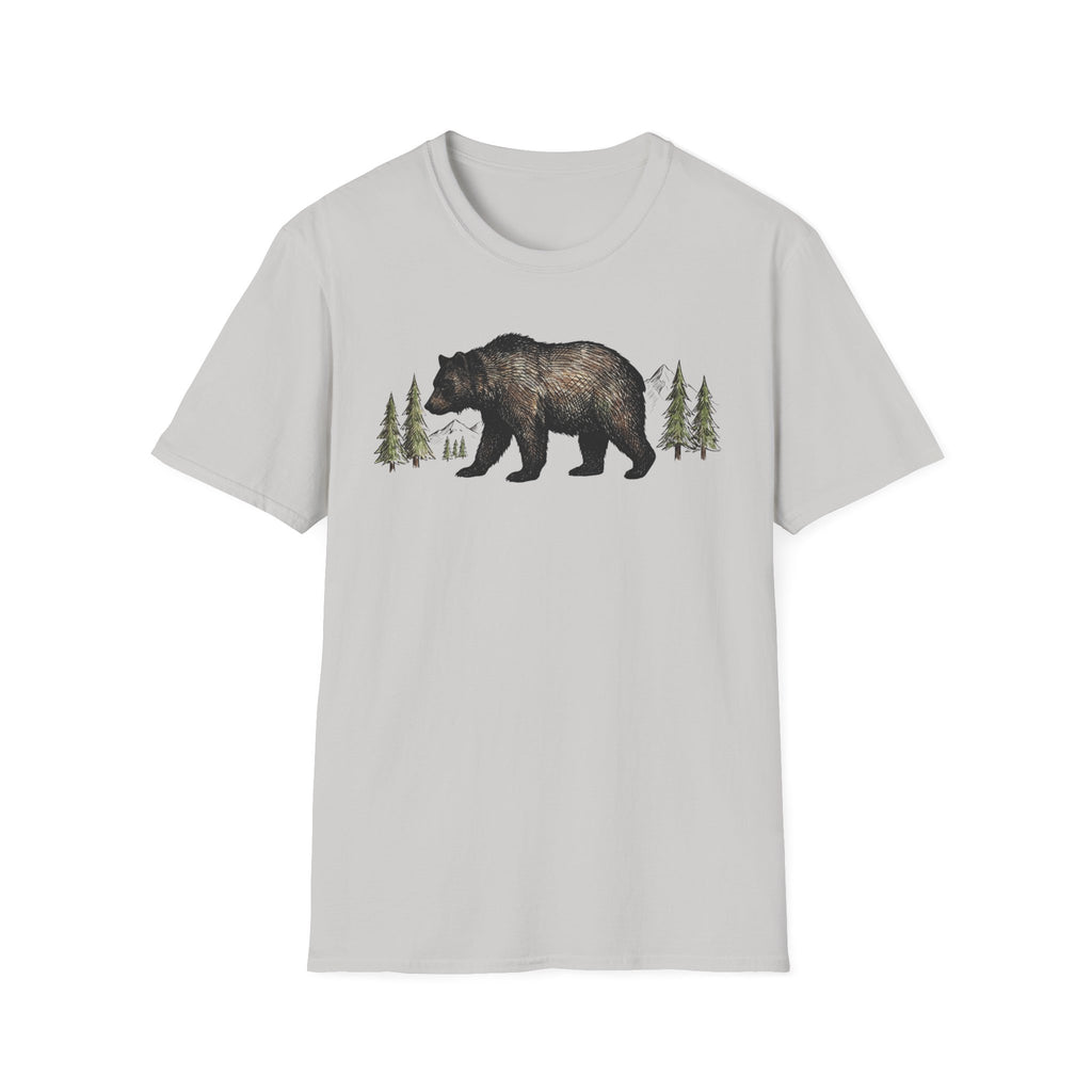 Bear & Forest T‑Shirt - Rustic Woodland Graphic Tee