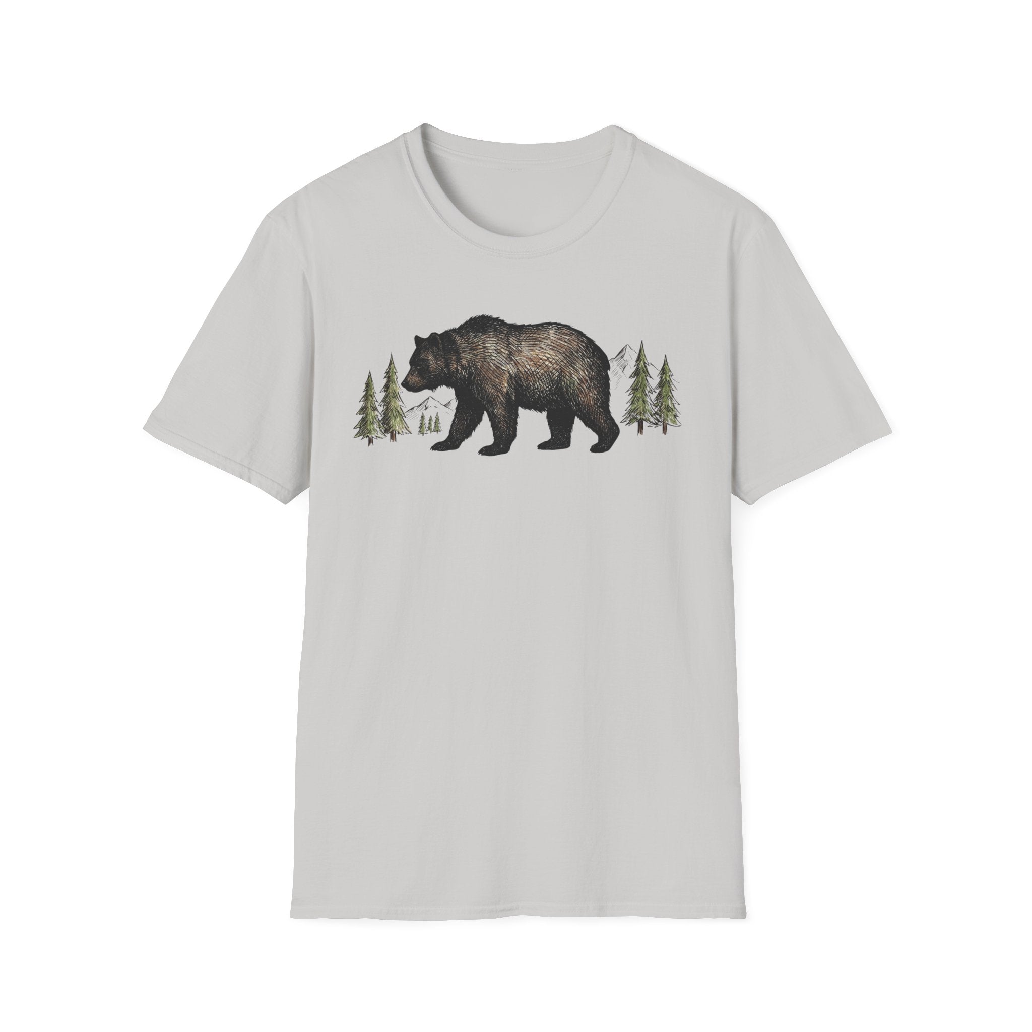 Bear & Forest T‑Shirt - Rustic Woodland Graphic Tee