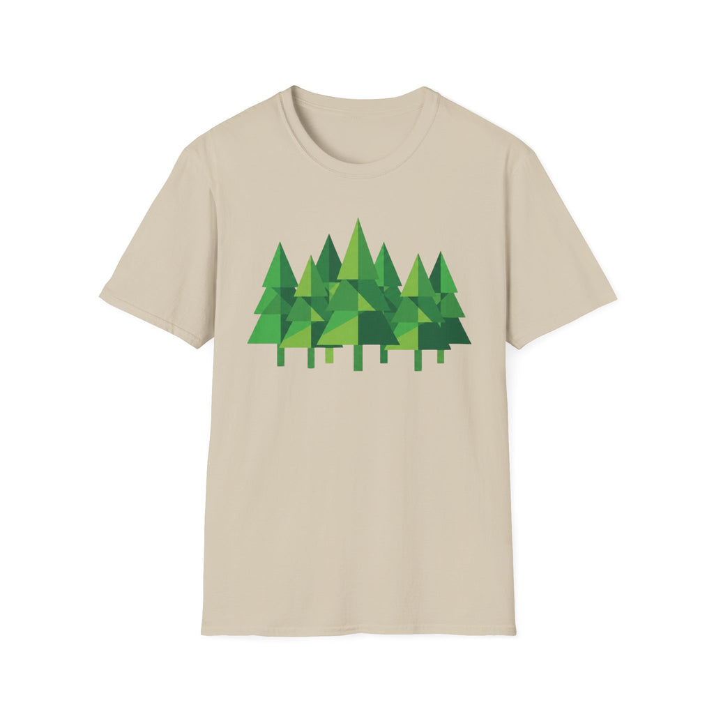 Forest Graphic T-Shirt — Minimal Green Pine Trees Tee
