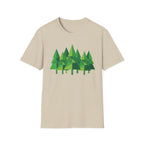 Forest Graphic T-Shirt — Minimal Green Pine Trees Tee