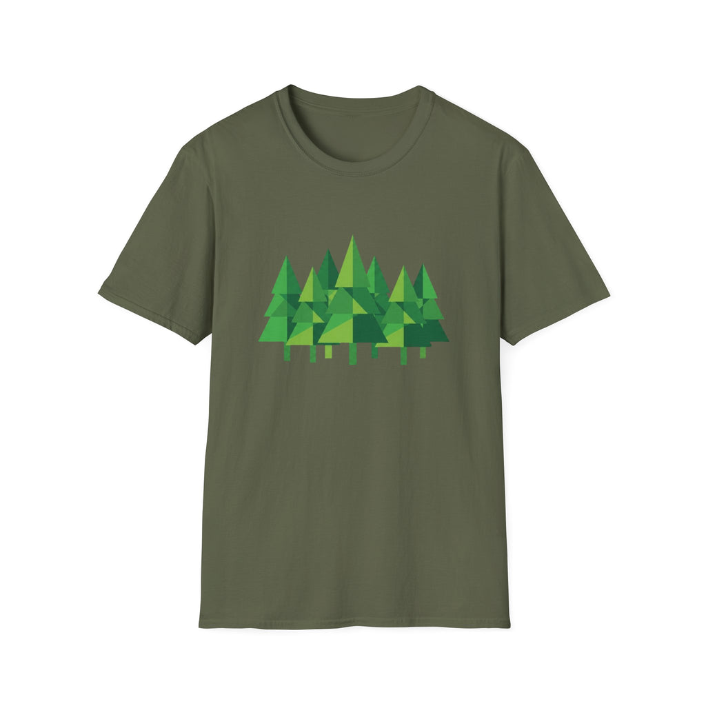 Forest Graphic T-Shirt — Minimal Green Pine Trees Tee