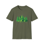 Forest Graphic T-Shirt — Minimal Green Pine Trees Tee
