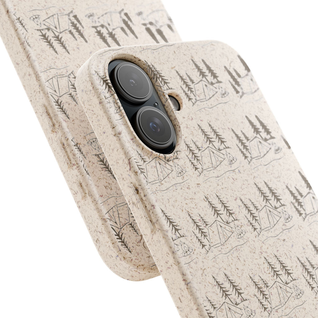 Biodegradable Phone Case — Eco-Friendly Forest Sketch Pattern